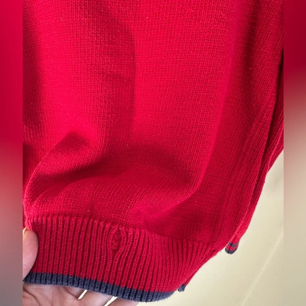 Talbot Kids Vintage Anchor Red Knit Crewneck Size M 100% Cotton